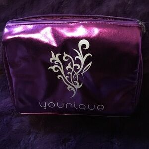 Metallic purple cosmetics bag